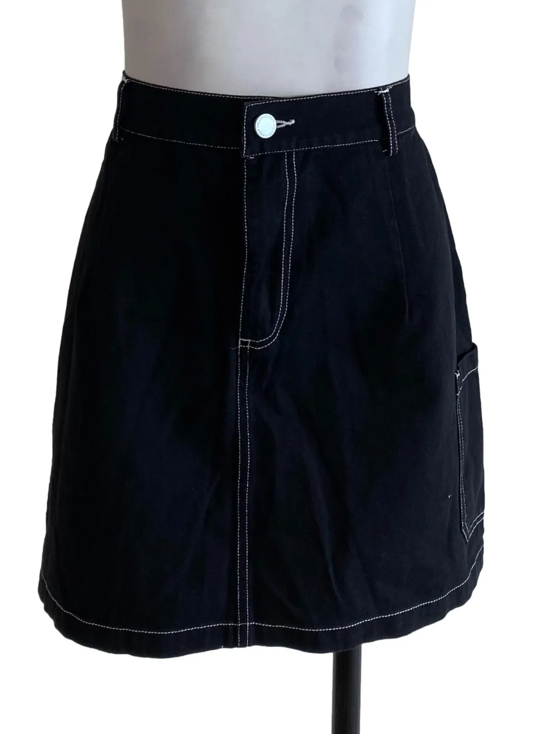 Black Denim Skirt