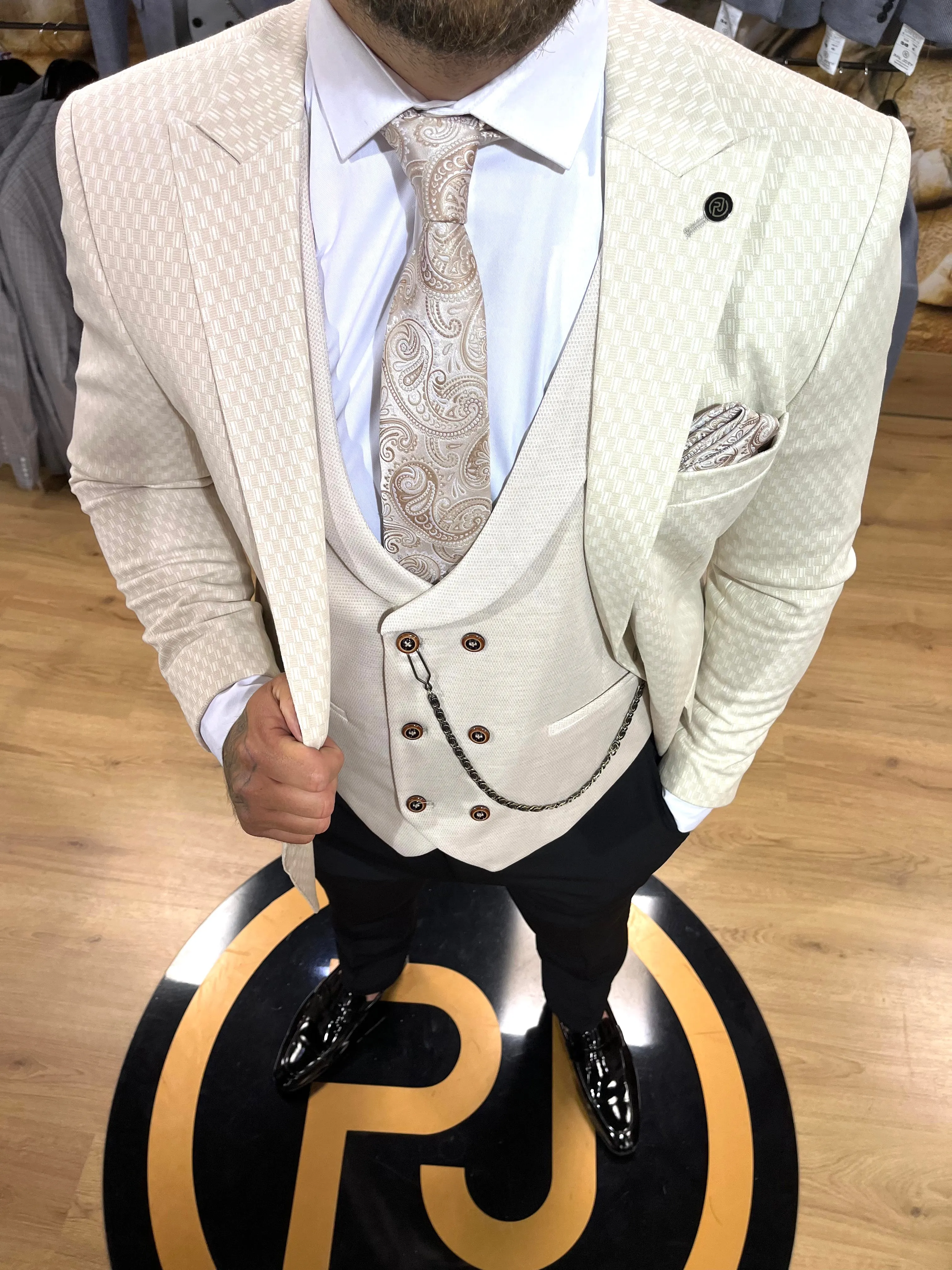 Pasero - Cream 3 Piece Suit