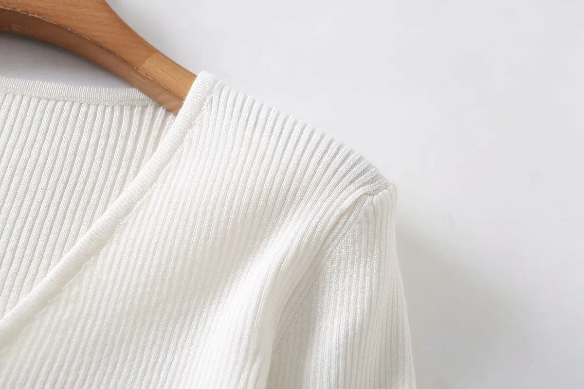 V-neck Knit Loungewear Cardigans Pants Two-piece Set